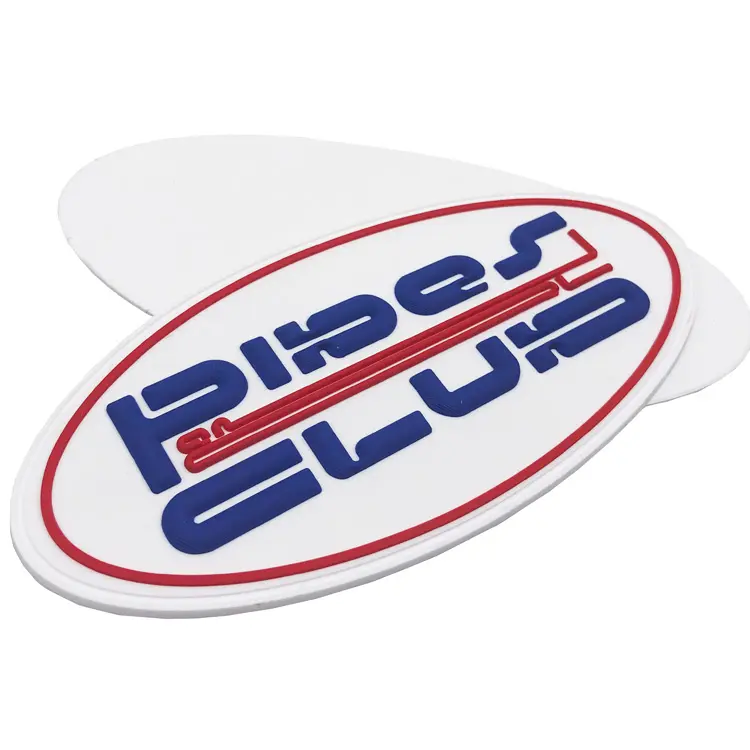 Custom PVC 3D Raised Patches Embossed White Large PVC Label Soft Rubber Patch For Clothes