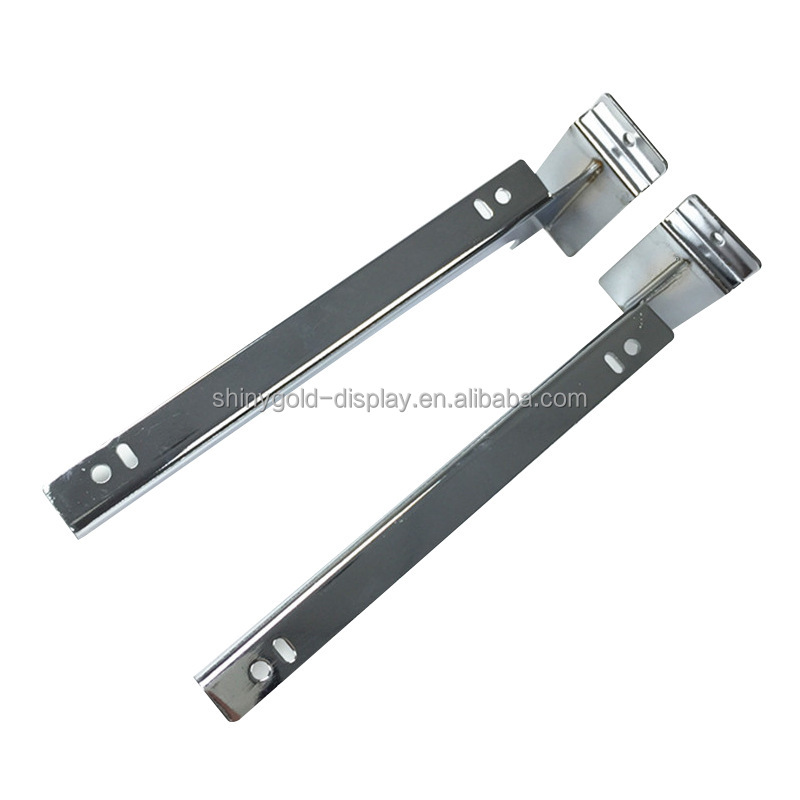 Slatwall Metal Hooks Heavy Duty Panel Display Supermarket Shelf Single Chrome Slot Wall Hook Basket