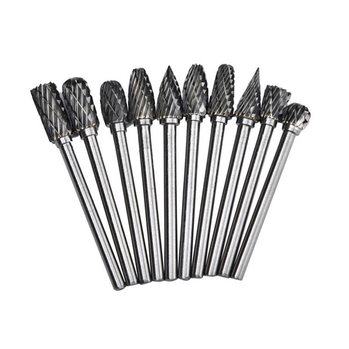 10pcs Woodworking Tungsten Steel Rotary Carbide Hardness Metal File Set