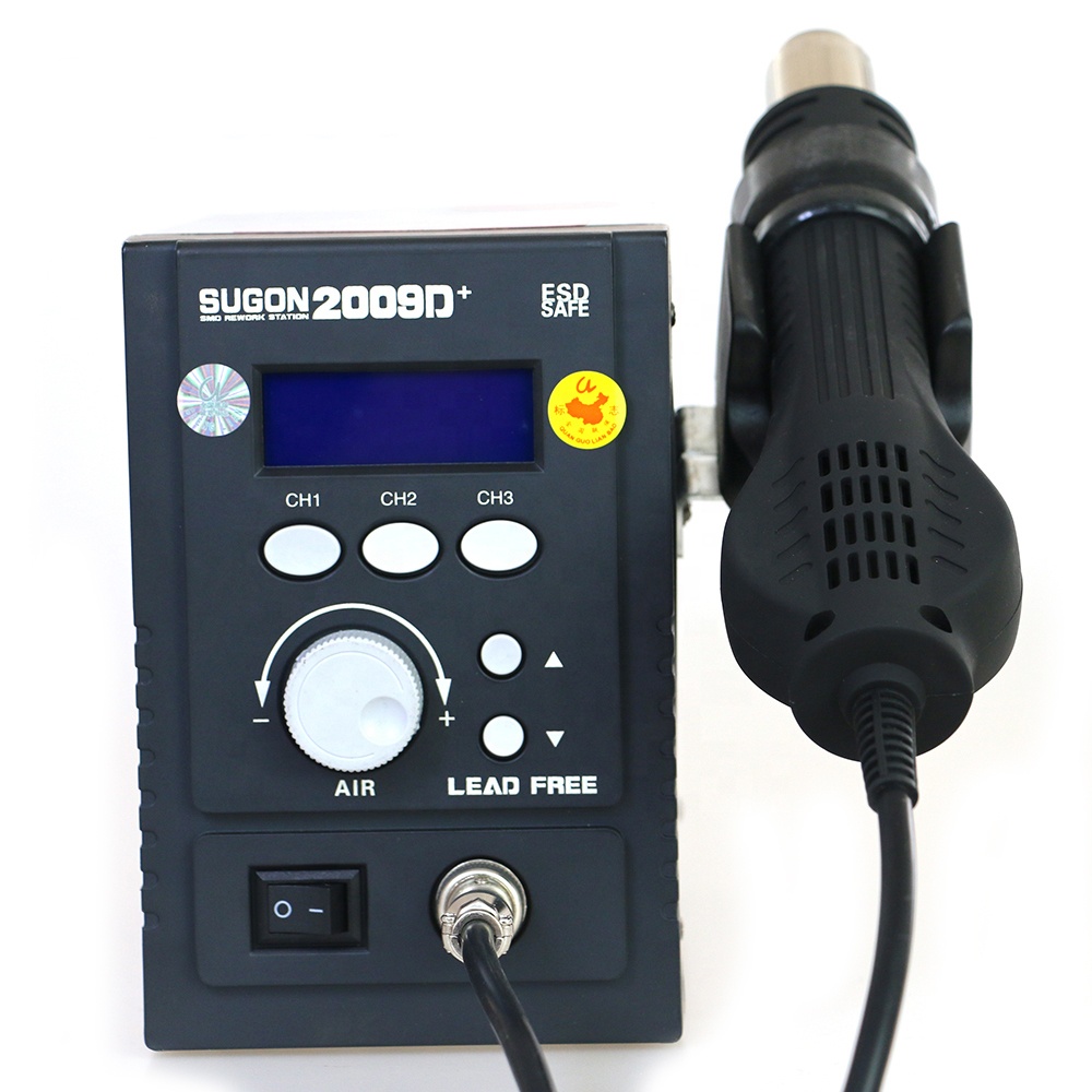 Пистолет горячего воздуха SUGON 2009D + с цифровым дисплеем, станция для распайки для ремонта телефона, инструмент для обслуживания компьютера