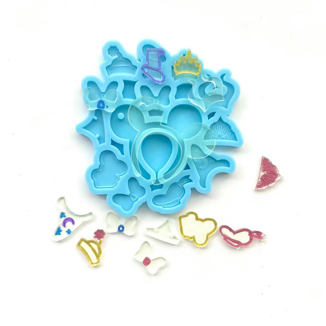 001 Resin Craft DIY Creative Earring Earring Keychain Combination Silicone Mold Crystal Epoxy Cake Chocolate Decoration Mold