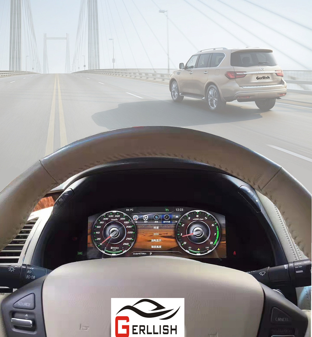 12,3 дюймовый Android для Nissan патруль infiniti QX80 2010 + Автомобильная цифровая панель виртуальный инструмент кластер кабина с ЖК-спидометром