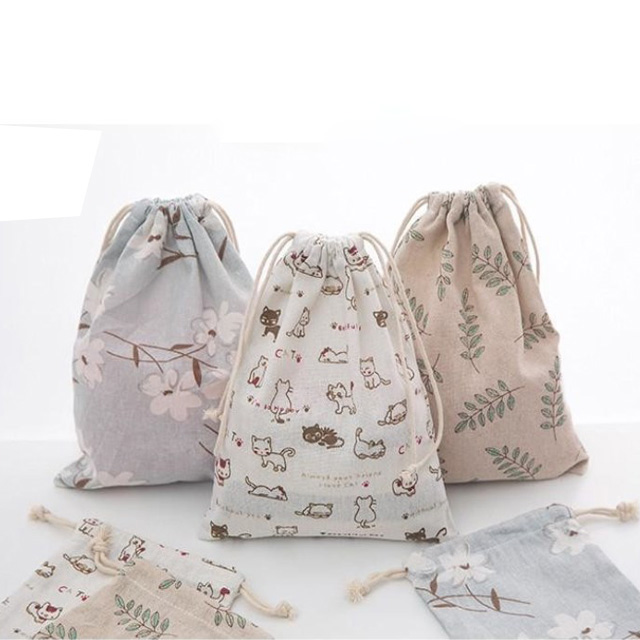 Custom colorful print promotion price cotton storage bags recyclable organic cotton canvas drawstring bags
