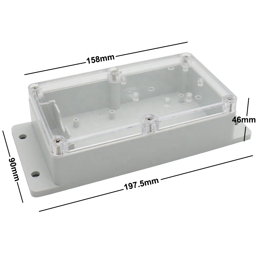 ABS PC 200*120*75 ip67 серая прозрачная крышка погодозащищенная наружная пластиковая Водонепроницаемая электрическая распределительная коробка с ушками