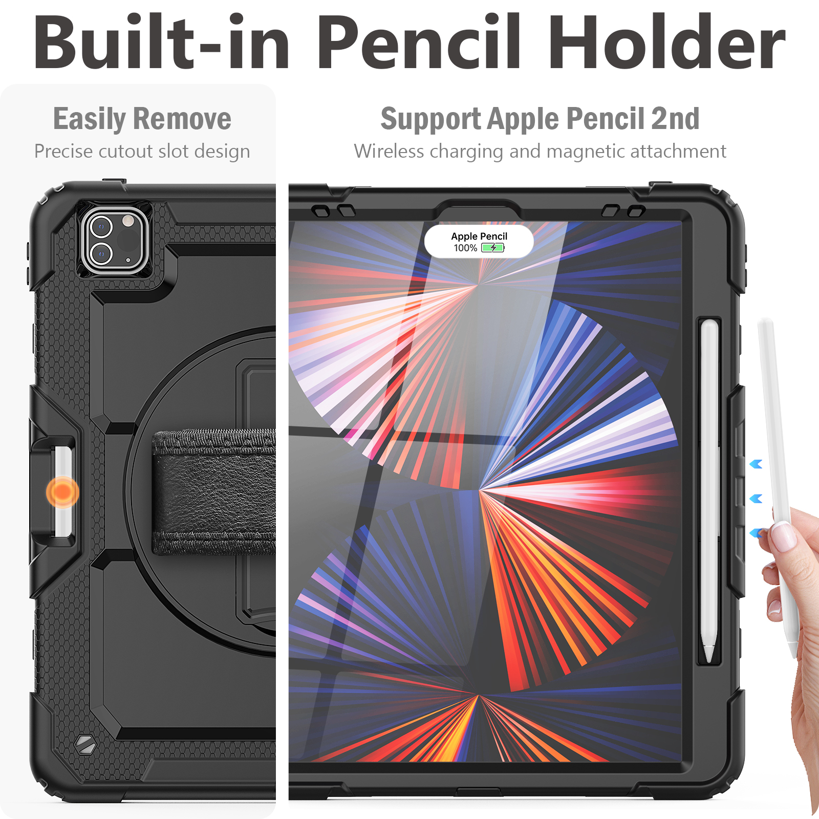 Full Cover Heavy Duty Defender Shockproof rugged Stand Tablet Case For Ipad pro 12.9 inches