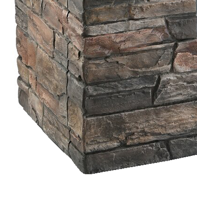 Outdoor Propane Gas Fire Pit Table with Culture Stone Look