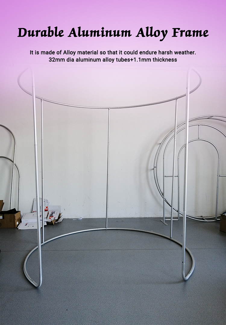 Chrome green curve shape fabric custom print 8x8ft  photo booth backdrop enclosure 360 photo booth backdrop with led lights