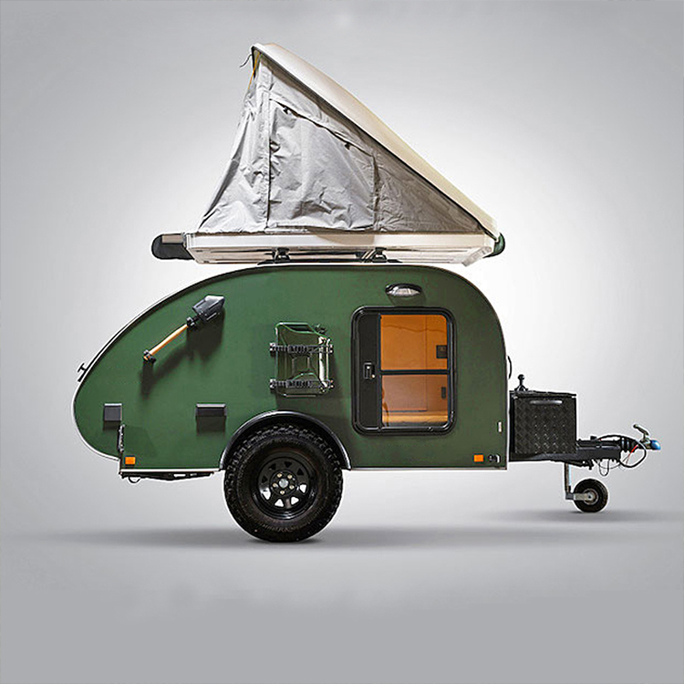 Mini solar style fiberglass offroad reinforced plastic amarok teardrop camper trailer sleeps 2 4