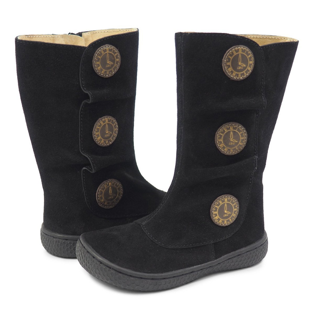 Livie and Luca High Quality super soft barefoot flat breathable leather casual cute print western brown ankle boot for baby tod