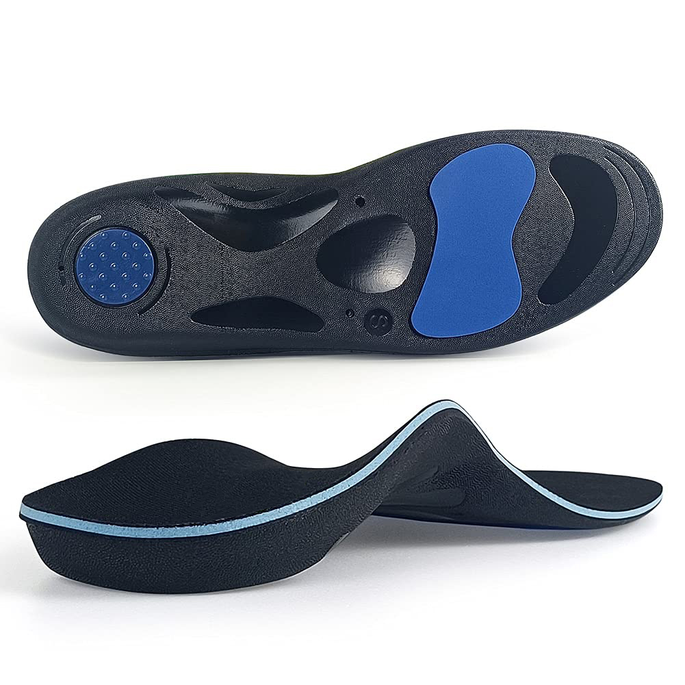 Flat Foot Orthopedic Insoles, Comfortable Arch Support, PU Foaming Poron Gel Material, Cushioning Sports Shoe Insole