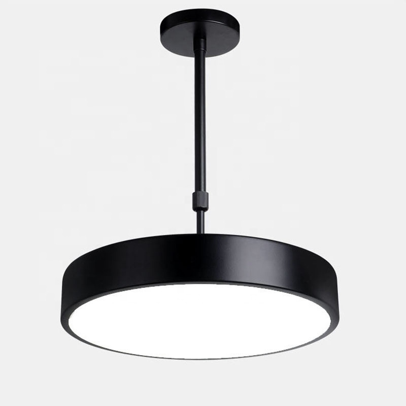 Home Decorative Modern Luxury Hotel restaurant Circle Hanging Pendant Light Metal rod Round Led Chandelier