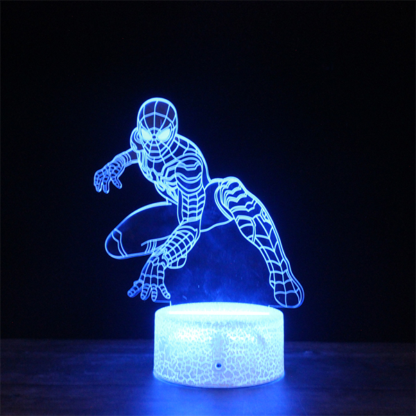 Мстители дети автомобиль Спальня Декоративные 3d Оптические иллюзии led ночник лампа