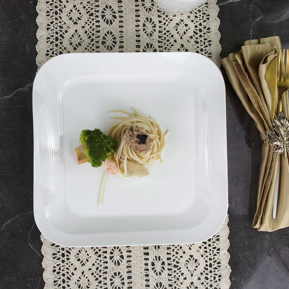 Manufacturer Wholesale Hotel White Ceramic Square Plate