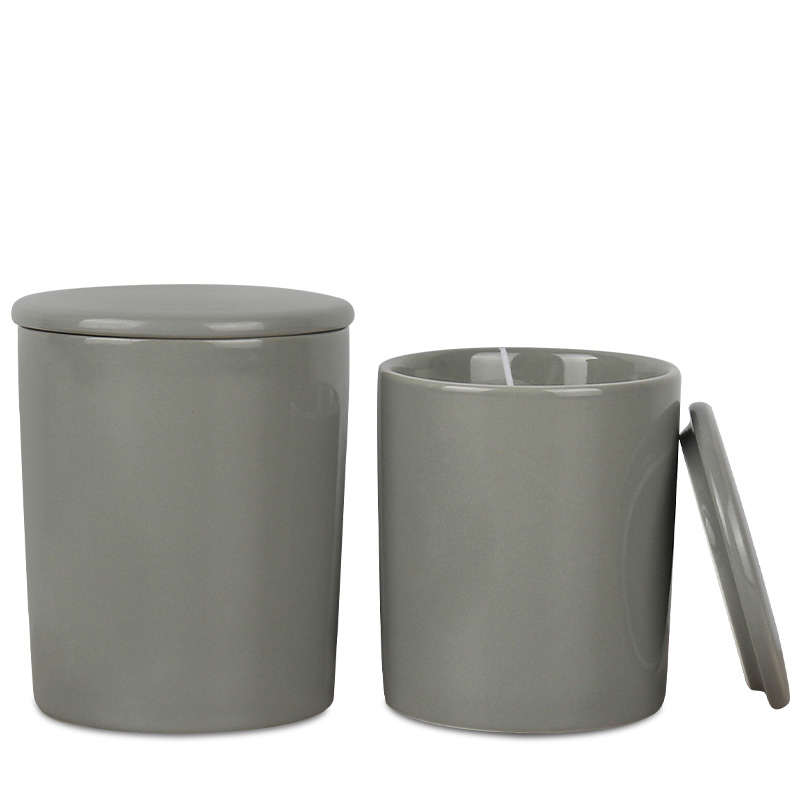 Custom Home Hotel Cafe Ceramic Scented Candle Containers Empty Vessel Candle Jars Ceramic Candle Holder with Lid