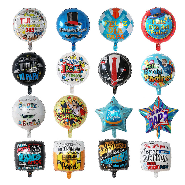Helium Square Spanish Super Papa Father's Day party decoration Feliz Dia PAPA foil balloon