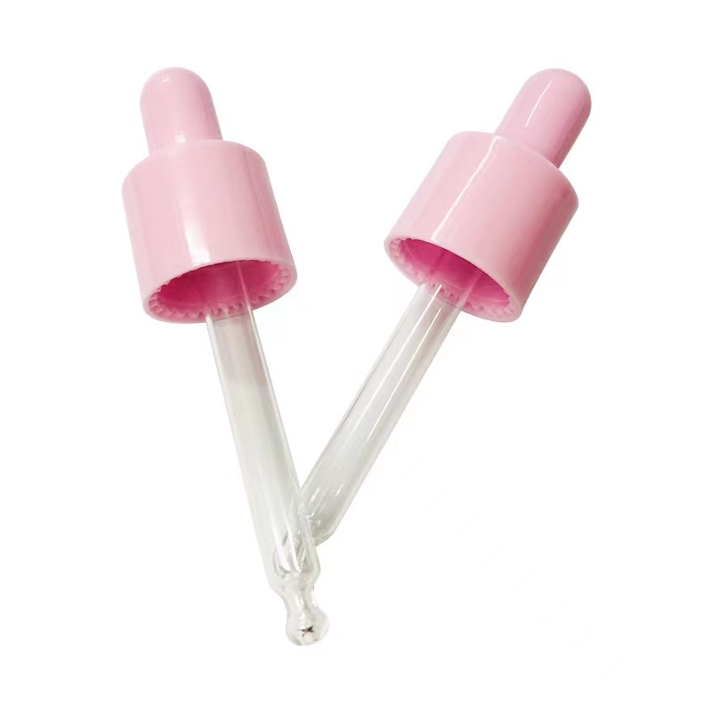 Free Sample 30ml Color Pink Plastic Collar Rubber Droppers Essential Oils Bottles