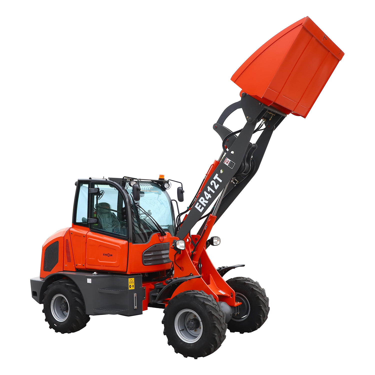 EVERUN ER412T 4WD, новый дизайн, хорошая цена, компактная сельскохозяйственная машина, мини-лопата, колесный погрузчик с ведром