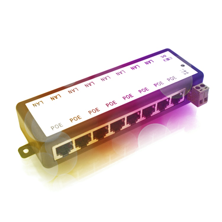 HWATEL original poe injector 8 port for 12 24 48V POE