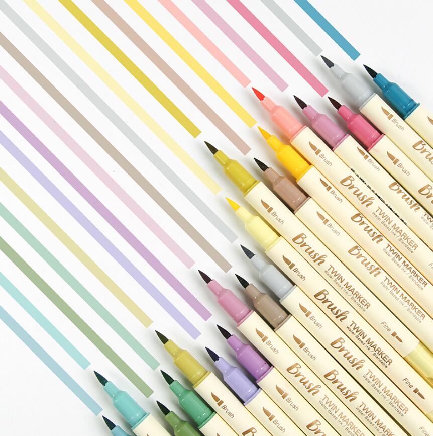 Amazon Best Selling Double Head Retro Drawing Color Pen Art Markers