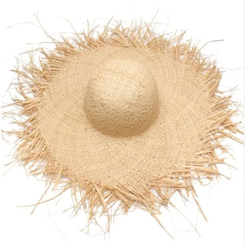 Wholesale Beach Raffia Summer Sun Women Straw Fedora Hat OEM Adults Boater Hat