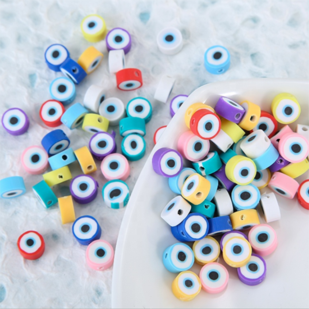 Round Spacer loose Beads Polymer Clay eye Newest Fun Jewelry Accessories Making DIY fashion Children Bracelet Necklace Material