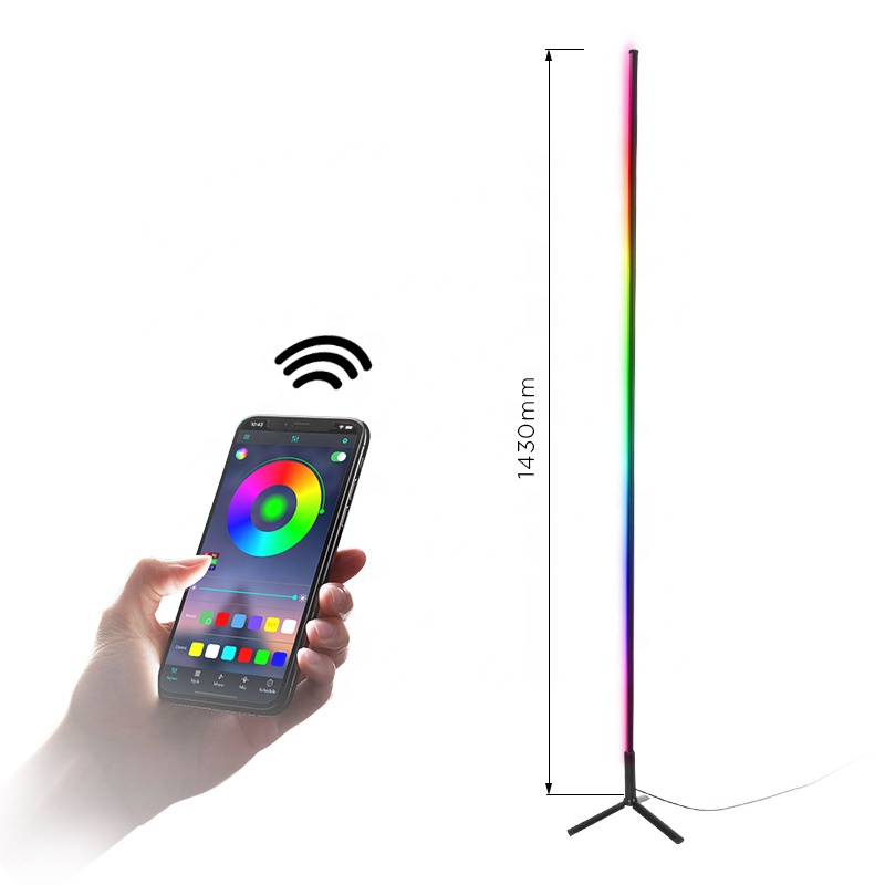 New Design Nordic Minimalist 140cm Smart Phone APP Control LED RGB Floor Lamp Tripod Corner Standing Light For Drop Shipping