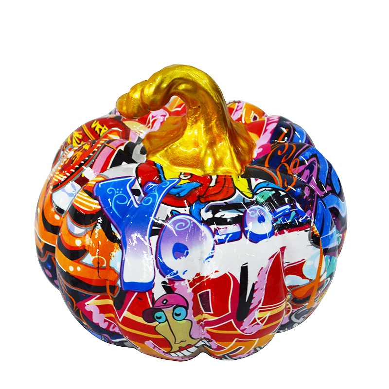 High quality decorative resin crafts pumpkin sculpture custom color pumpkin statue Halloween party decoration ornaments gifts