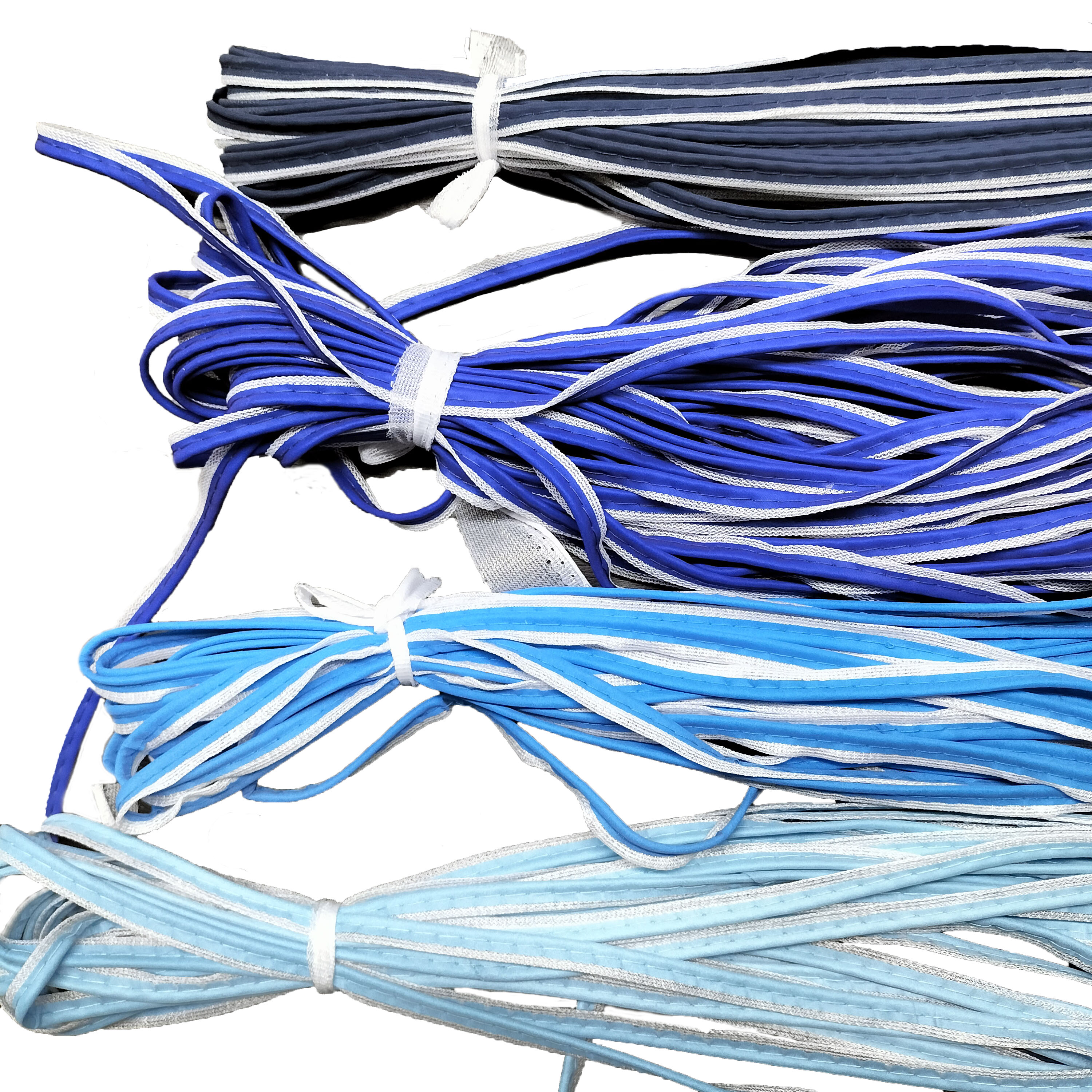 High Conspicuous Glowing Reflective piping rope/multicolored reflective woven piping cord sew on clothing