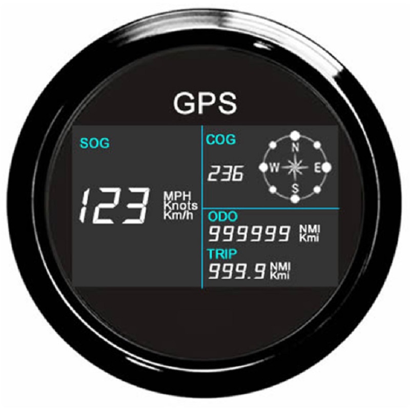 Универсальный цифровой GPS Спидометр, одометр, регулируемый для авто, морской, с GPS-антенной, 7 задних фонарей, 85 мм Can-шина