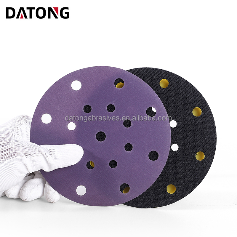 Datong factory High quality abrasives sand paper 6inch 17holes Grit 100 Round Ceramic purple Sanding Disc For Metal and Wood