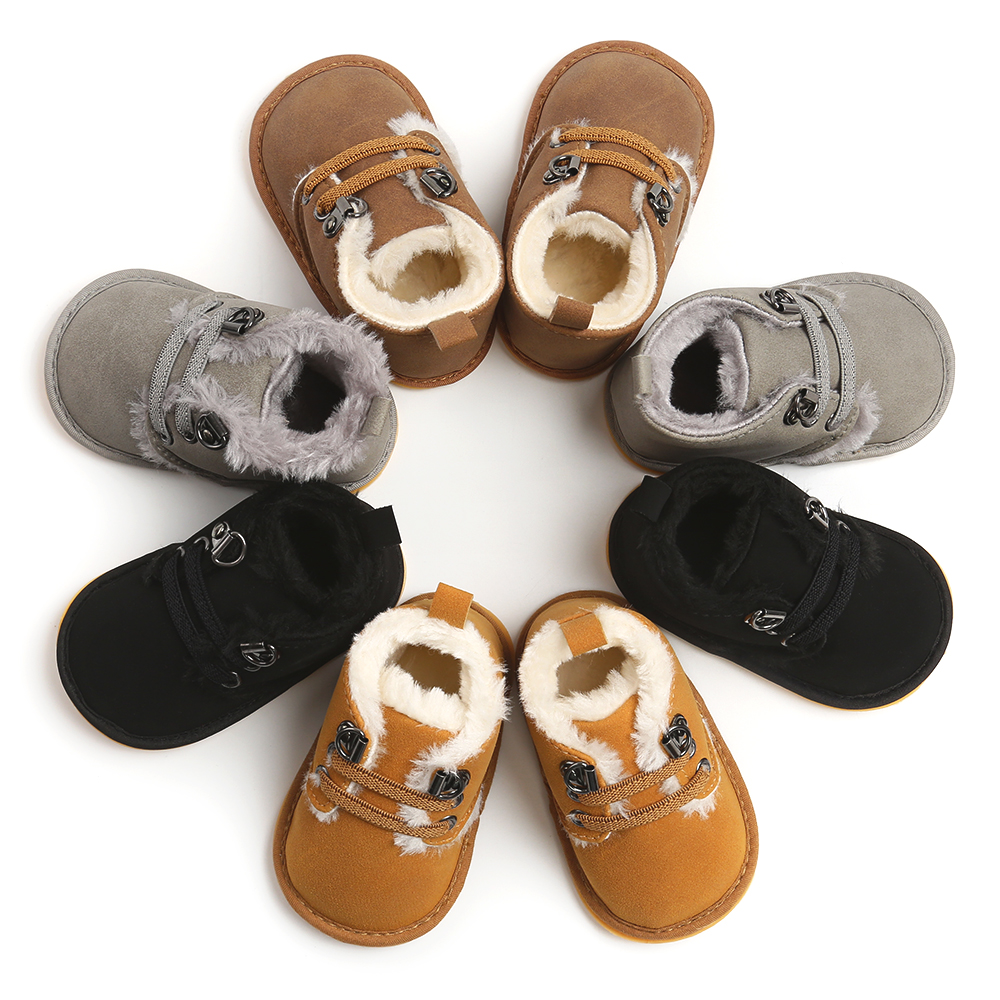 2020 soft Sole Bottom Toddler Fur Girl Boy Winter Ankle Infant Walking Baby Boots