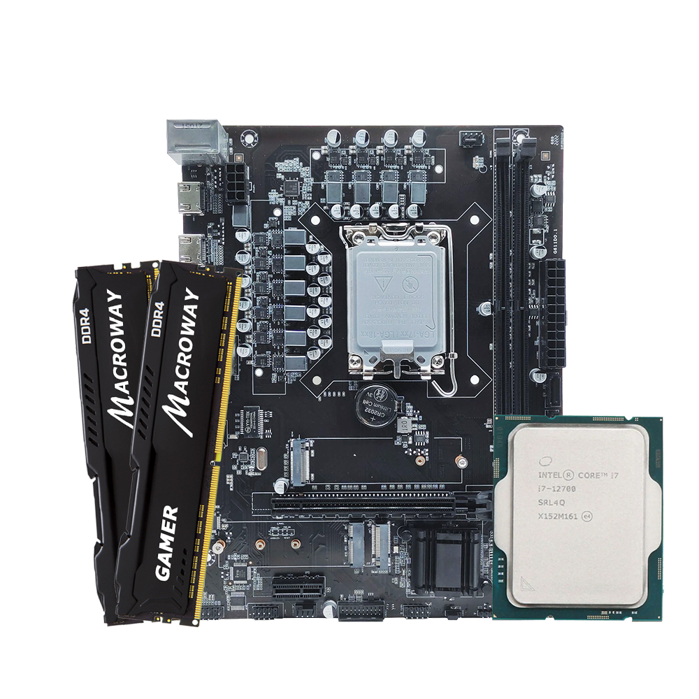 Материнская плата H610 LGA 1700 DDR4 для Intel Core i7 12700 CPU Combo DDR4 3200 МГц 8 Гб RAM для Intel H610 Kit