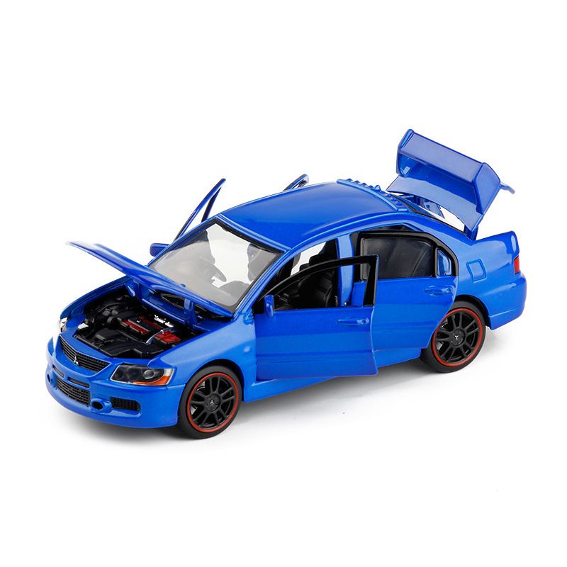 Литая Игрушечная модель автомобиля JKmodel evo 1x6, открывающаяся дверь со звуком и подсветкой, металлическая модель автомобиля