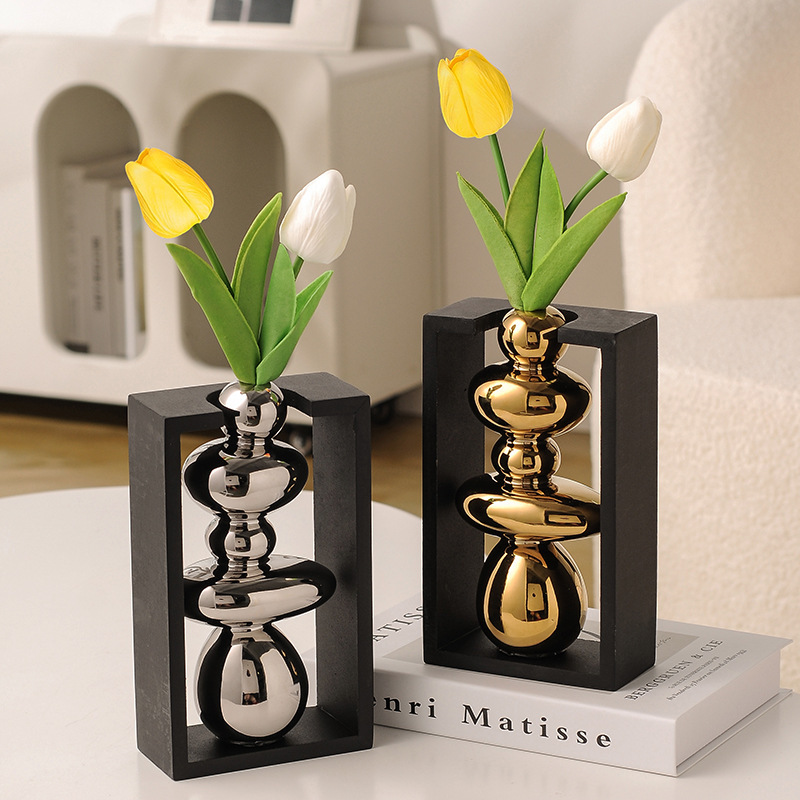 Stone to Run Ceramic Vases Light Luxury High-end Decoration Entry Porch Senior Decoration