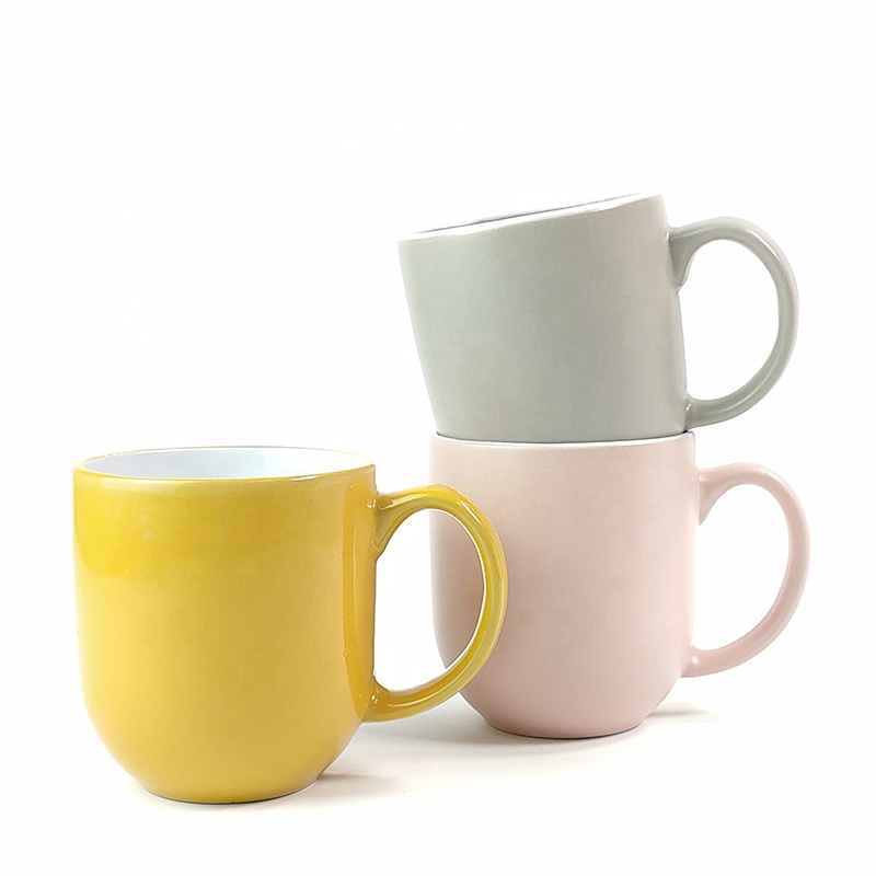 Fast Dispatch Multi-Color Large-sized Restaurant Ceramic Coffee Mugs Sets for Coffee Cappuccino Tea Cocoa Cereal