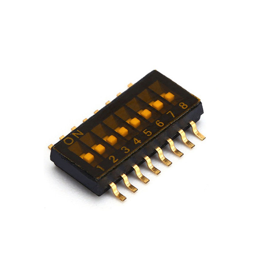 TDA08HOSB1 = HDS08TR раздвижные SMT SMD 8 позиционный Dip переключатель половина шаг лента герметичная