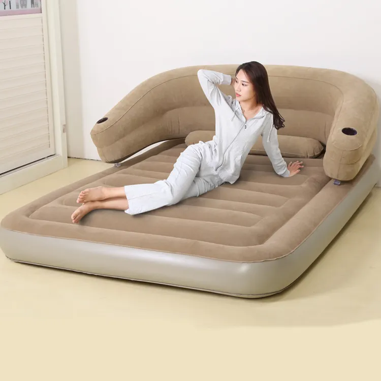 Air sofa bed queen size inflatable home bedroom flocking