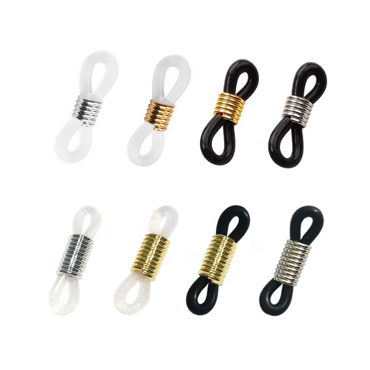 R.Gem. Adjustable Silicone End Connectors Anti-Slip Ends Eyeglass Chain Ends for Sunglasses Chain