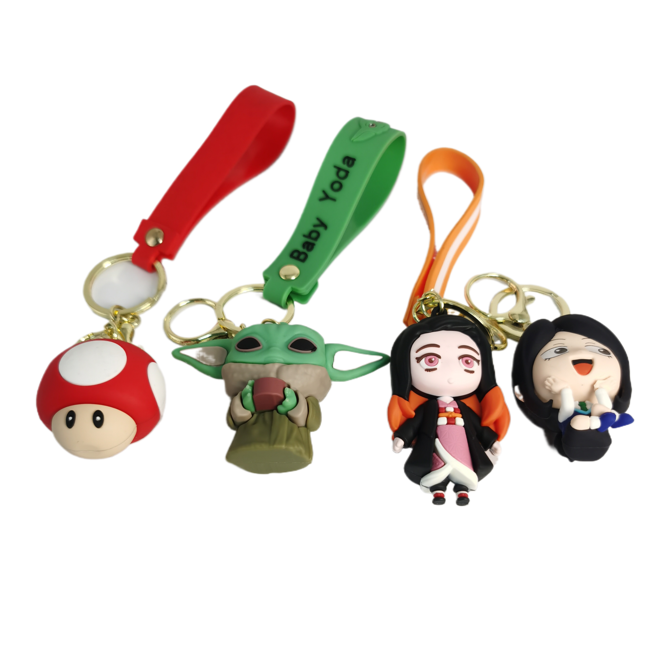 Wholesale 3D PVC Rubber Key Chain Accessories Custom Demon Slayer Kimetsu No Yaiba Blade Of Ghost Cute Characters Bag Pendant