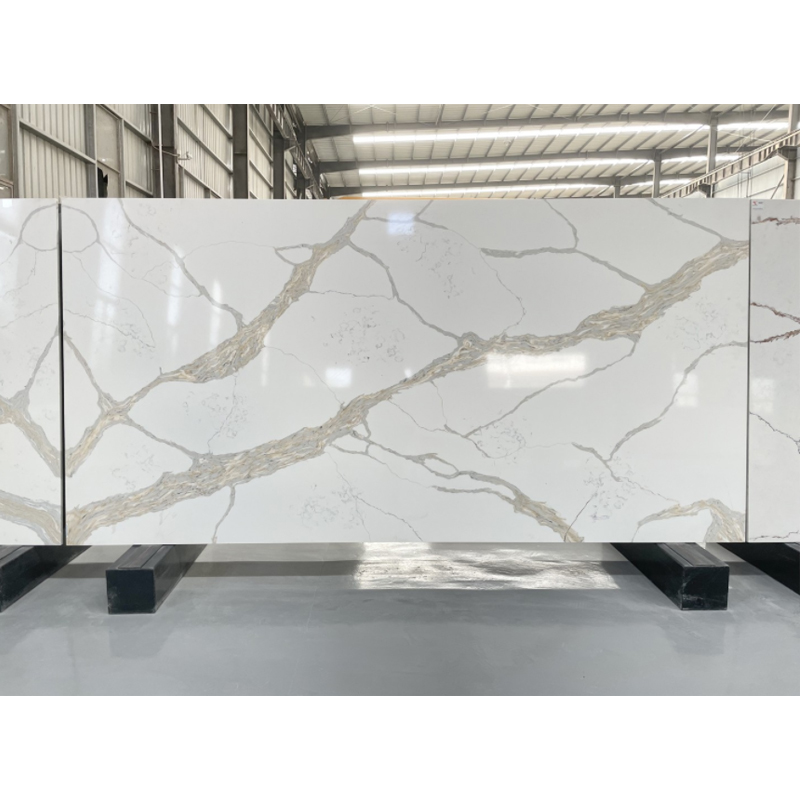 Ydstone White Quartz Slab Polished Artificial Quartz Stone Slabs for Kitchen Counter