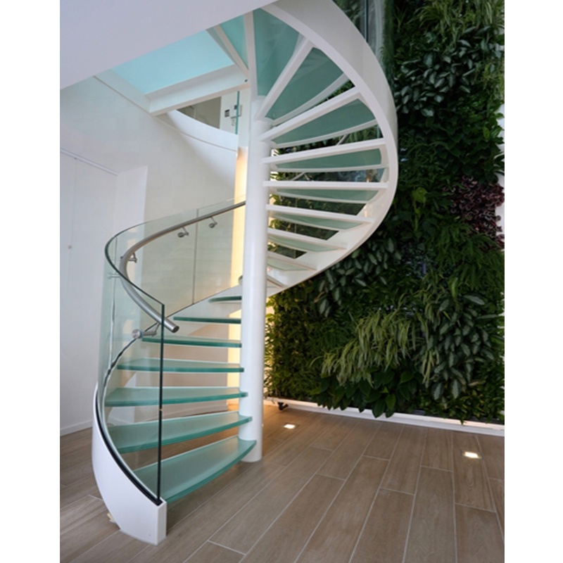 Canadian Standard Staircase Modern Interior Steel Stair case Wooden Step Indoor Marble Mono Beam Metal Industrial Spiral Stair