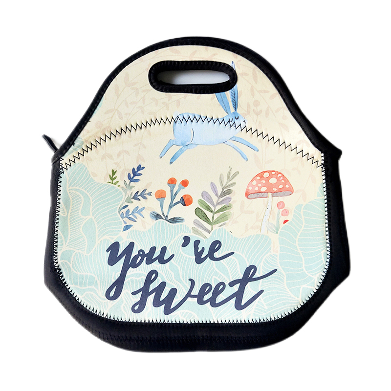 Ready To Ship Wholesale Eco Friendly Reusable Neoprene Blanks Kid Sublimation Lunch Box Tote Bags For DIY Printing