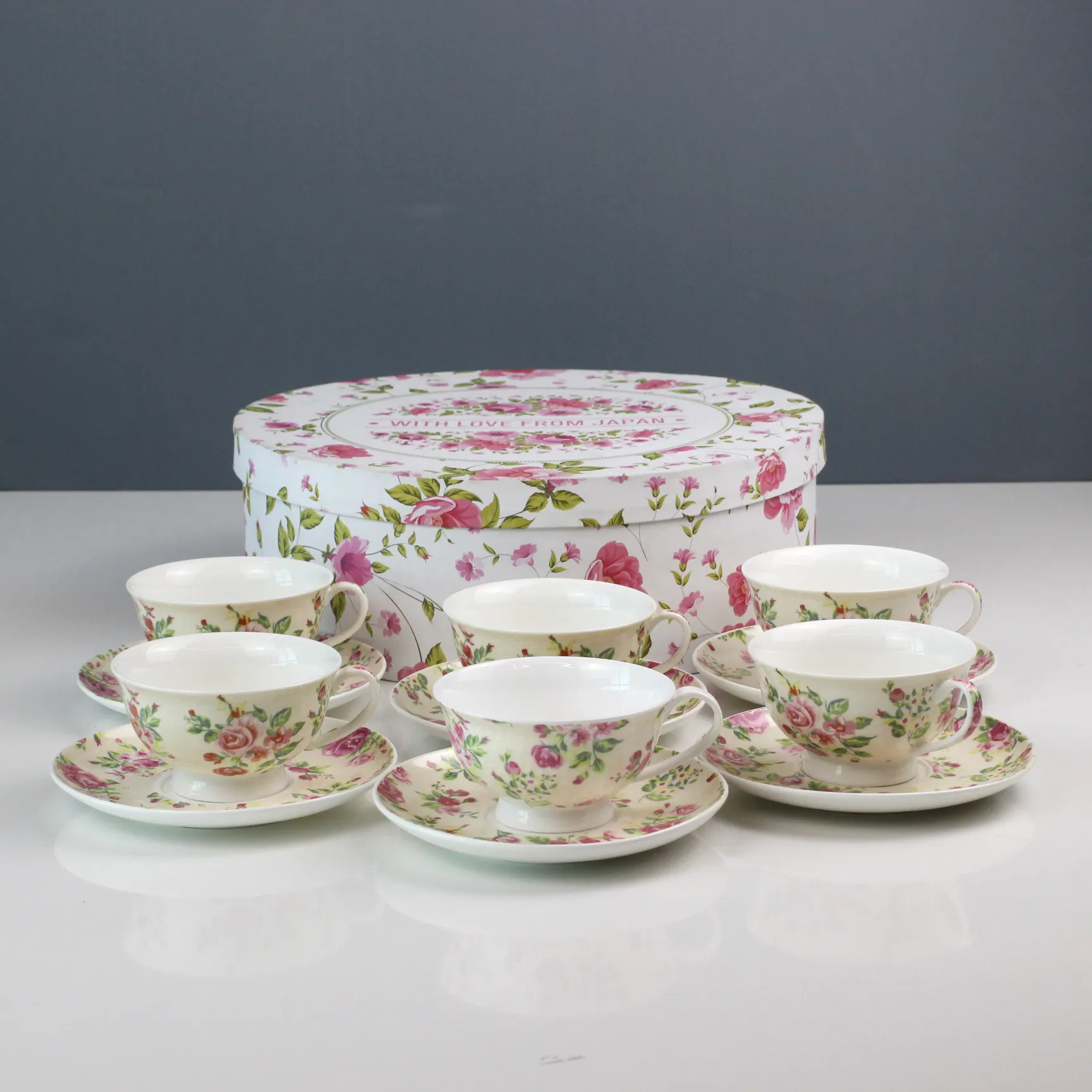 Розовый new bone, Китай (материк) 12 шт. чайная чашка с блюдцем набор с Подарочная коробка для чая/свадебные подарки