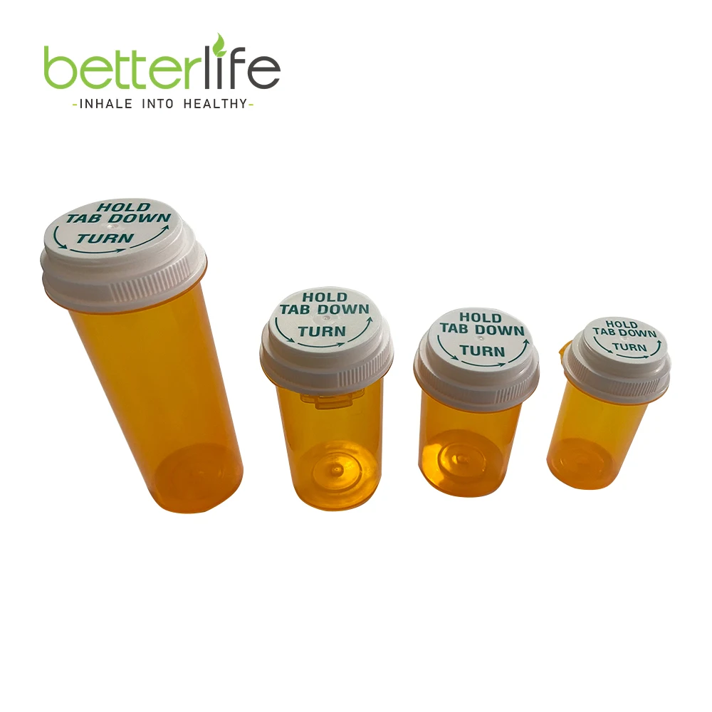 Hot Sale 16dr Thumb down Cap Vial Plastic Pharmacy Pill Bottle with Screw Cap Seal Screen Printed Logo Pharmaceutical Packaging