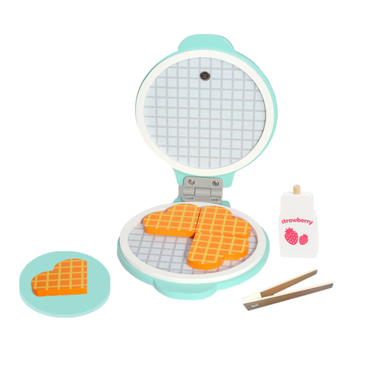 Pretend Kitchen Play Set Waffle Maker Toaster Play Set Wooden Toys for Children