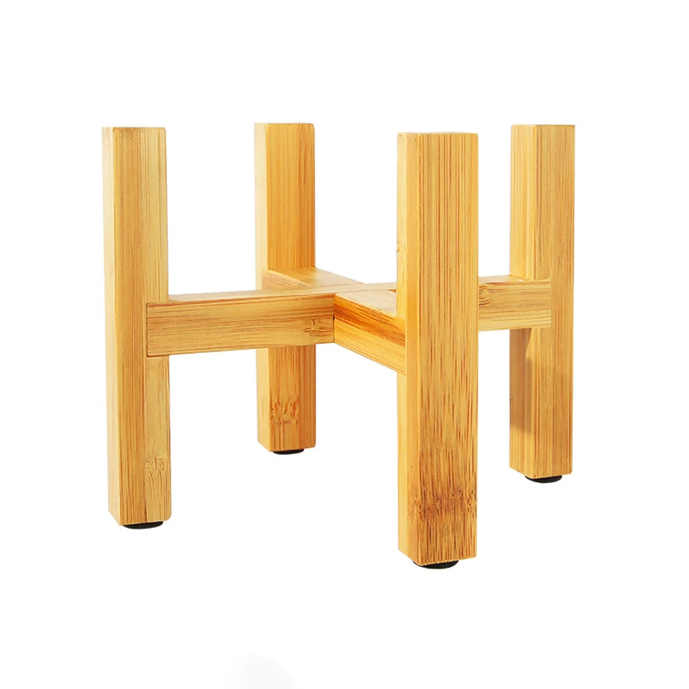 Durable Wood Planter Pot Trays Flower Pot Rack Strong Free Standing Bonsai Holder Home Garden Indoor Display Plant Stand Shelf