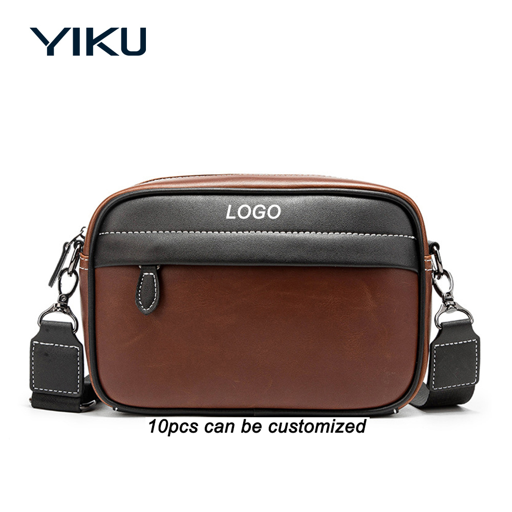 Custom Waterproof PU Leather Messenger Sling Bag Business Crossbody Shoulder Bag For Men