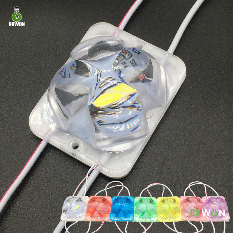 2W 220-240lm Single Color LED Module RGB Flashing 43*33MM 12V Advertisement Sign Lights IP65 Waterproof for design decoration
