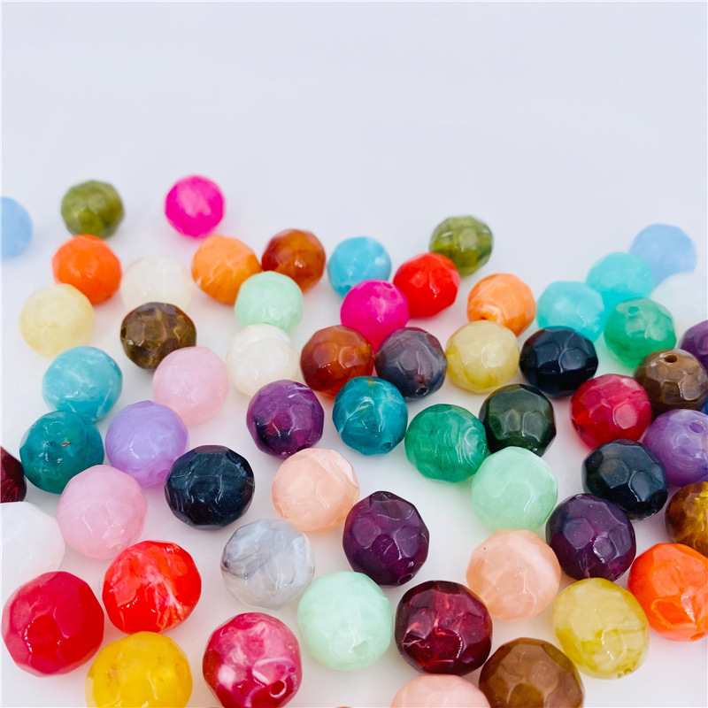 Colorful Fashion DIY Jewelry Acrylic Round Polished Garment Beads for Decoration