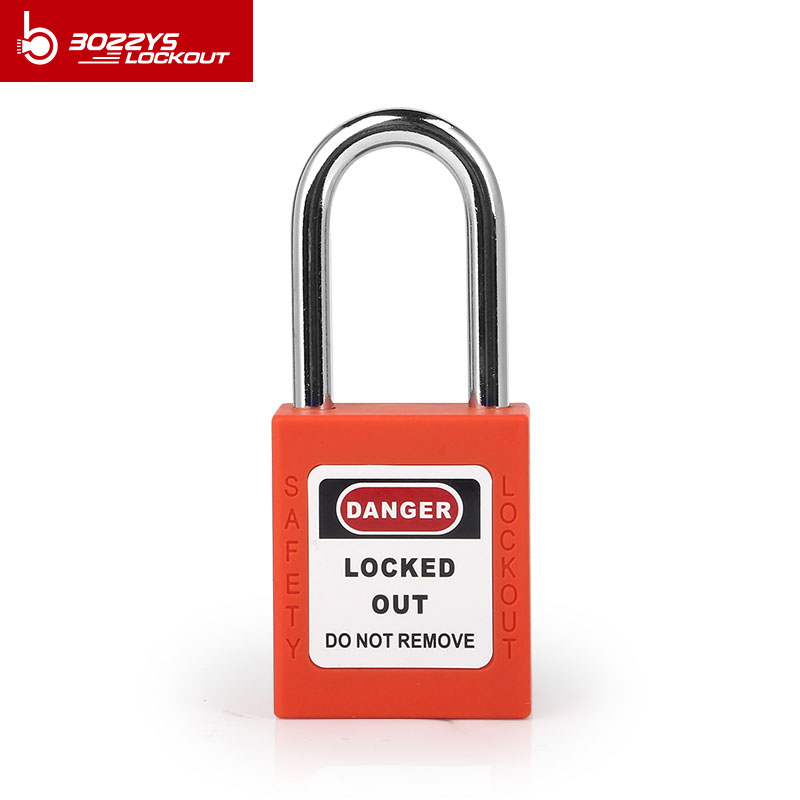 38mm steel shackle plastic body safety padlock security padlock Custom laser coding and label safety padlock with Master Keyed